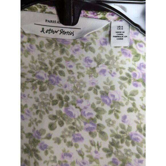 & Other Stories voluminous floral printed midi dress US 6 - Picture 4 of 9